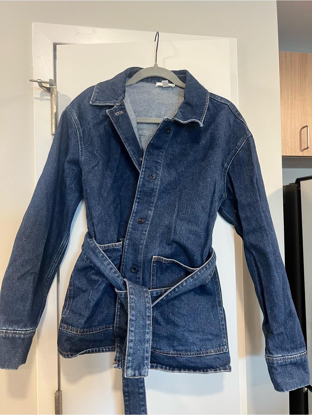 COS Dark Blue Denim Belted Jacket